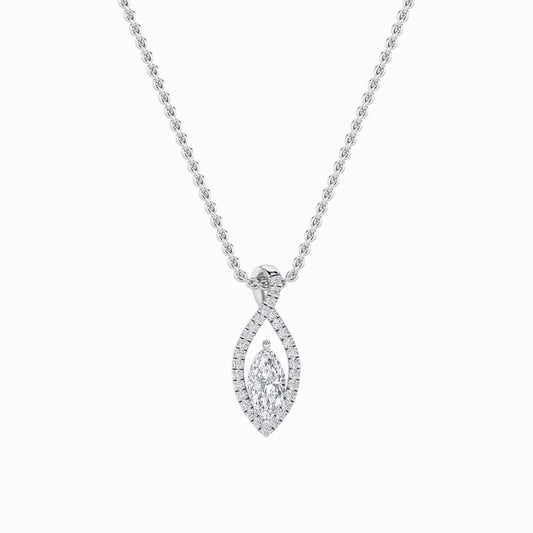 1.25CTW Marquise Lab-Grown Diamond Prong Heart Pendant 30 Stones
