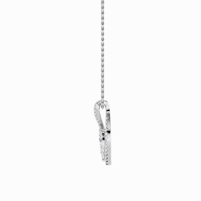 1.25CTW Marquise Lab-Grown Diamond Prong Heart Pendant 30 Stones