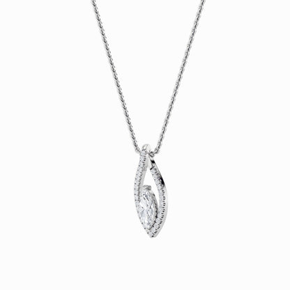 1.25CTW Marquise Lab-Grown Diamond Prong Heart Pendant 30 Stones