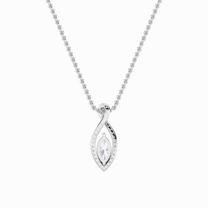1.25CTW Marquise Lab-Grown Diamond Prong Heart Pendant 30 Stones