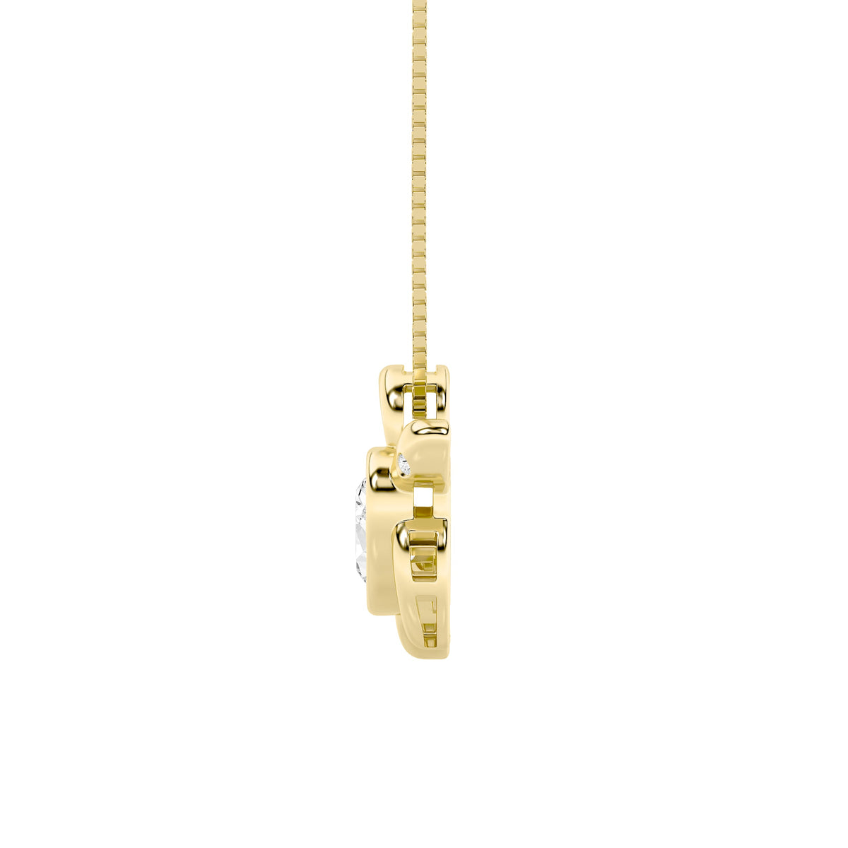 1.5CTW Oval Lab-Grown Diamond Prong Bezel Set Turtle Pendant 3 Stones