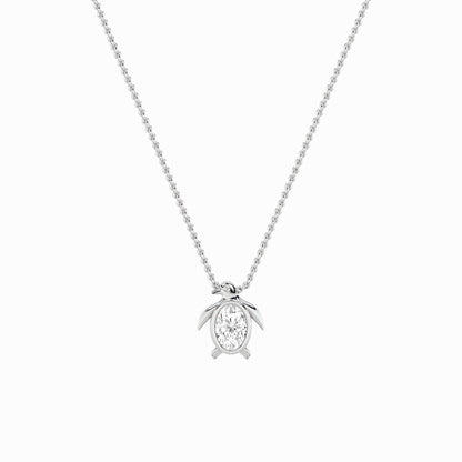 1CTW Oval Lab-Grown Diamond Bezel Flush Pendant 2 Stones