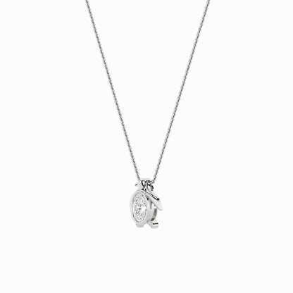 1CTW Oval Lab-Grown Diamond Bezel Flush Pendant 2 Stones