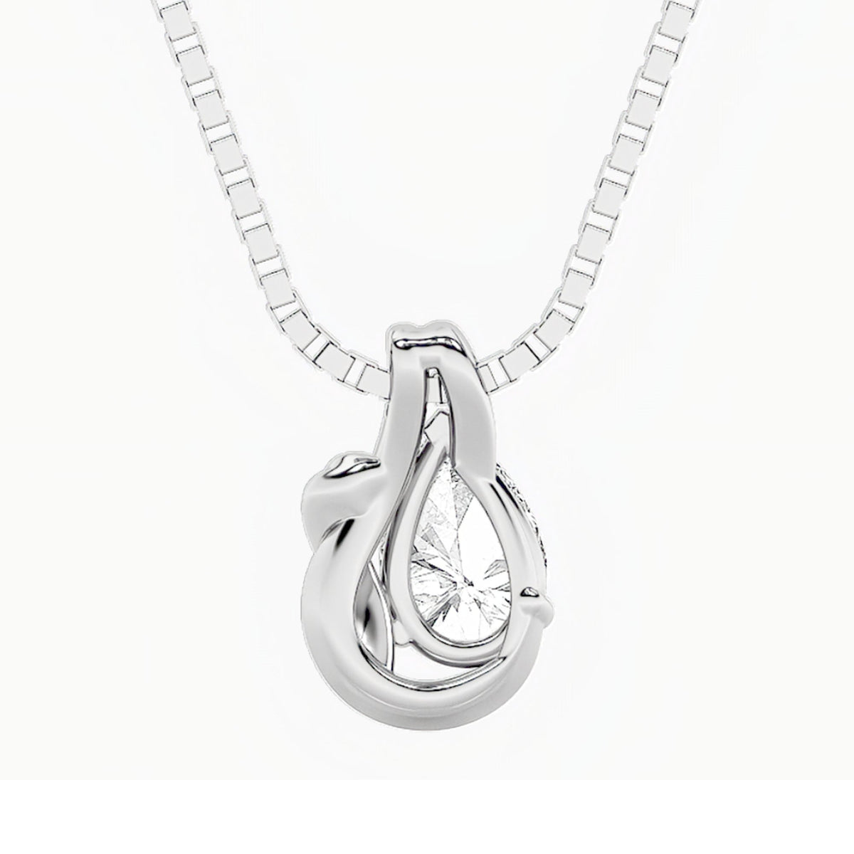 2CTW Pear Lab-Grown Diamond Prong Knot Pendant 1 Stone