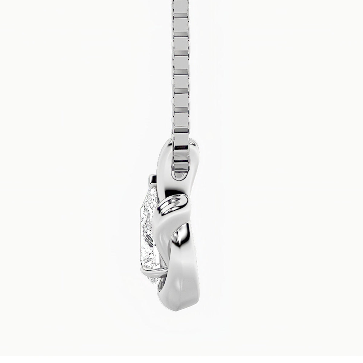 2CTW Pear Lab-Grown Diamond Prong Knot Pendant 1 Stone