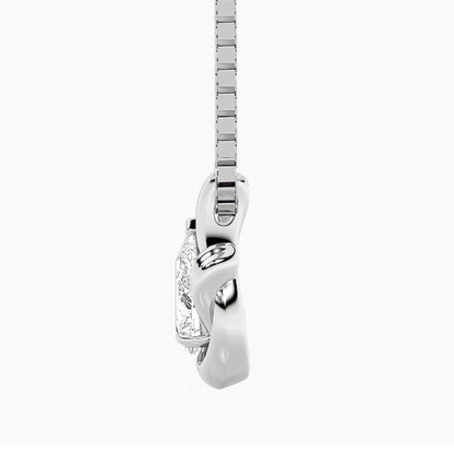 2CTW Pear Lab-Grown Diamond Prong Knot Pendant 1 Stone