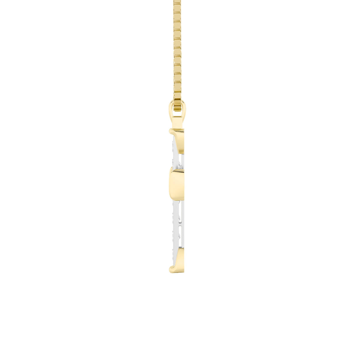 3CTW Round Lab-Grown Diamond Prong Cross Pendant 11 Stones