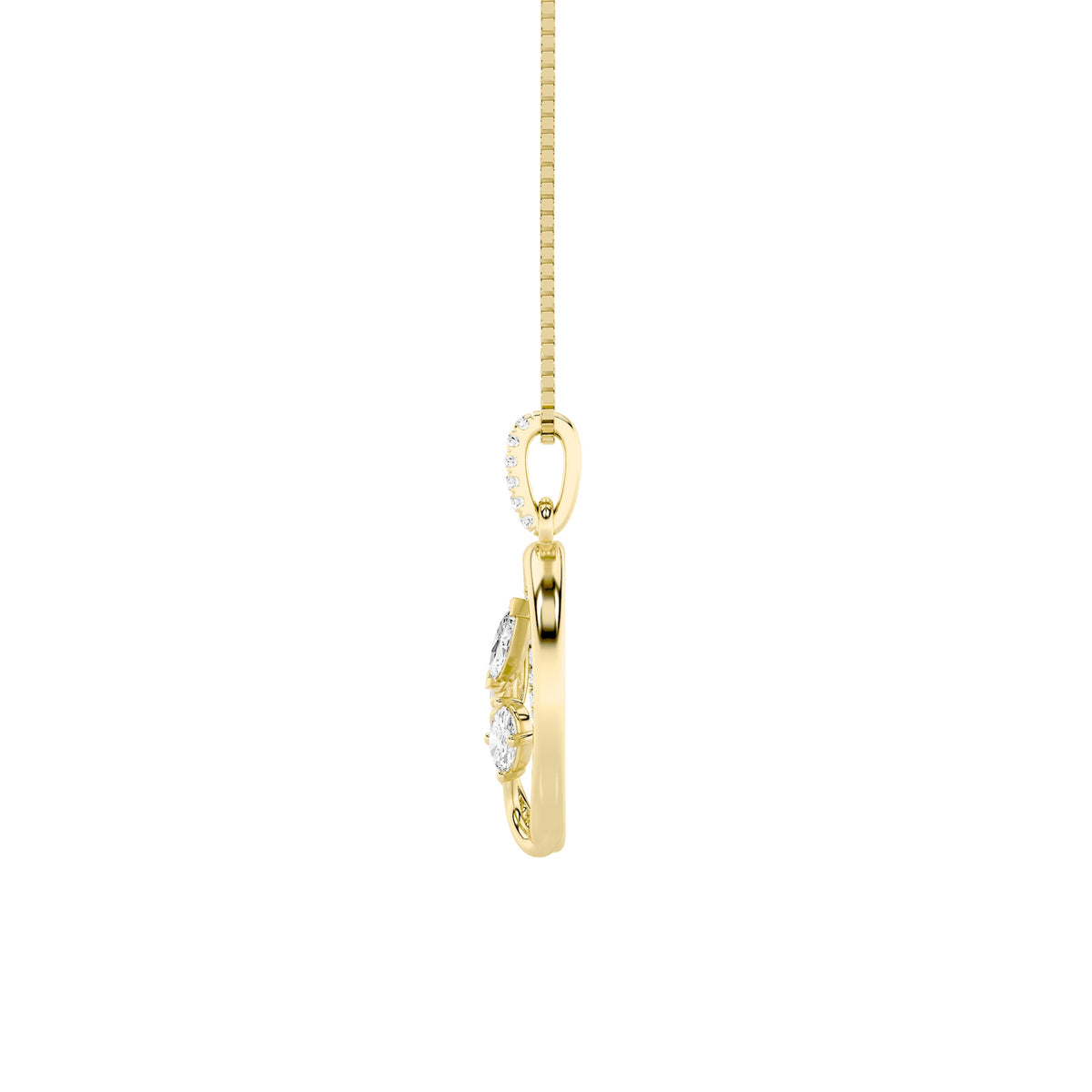 1CTW Oval Lab-Grown Diamond Prong Pendant 23 Stones