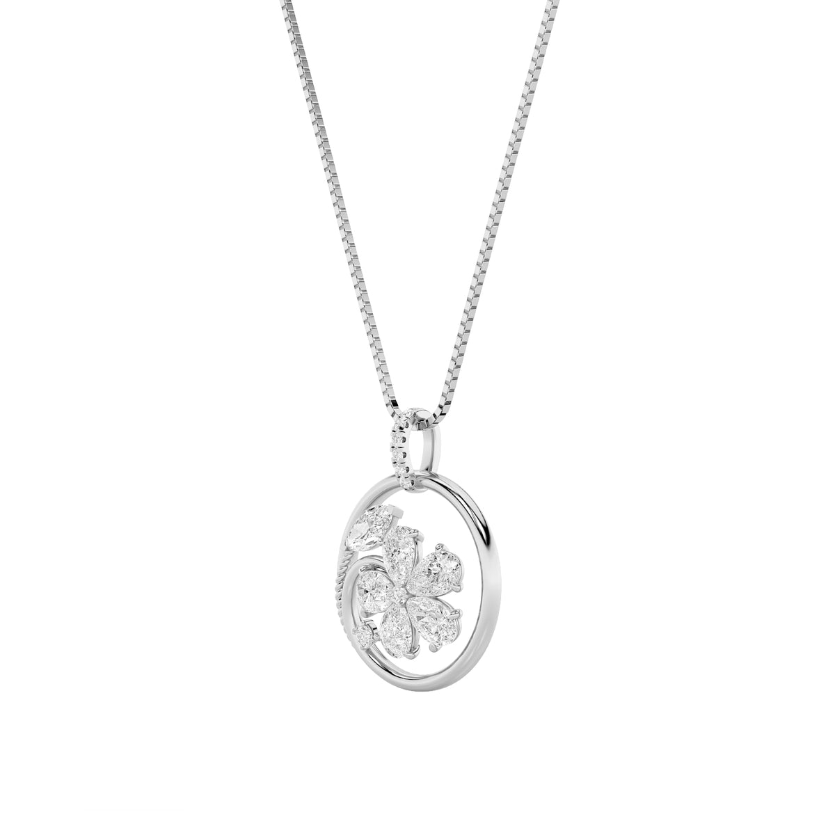 2CTW Marquise Lab-Grown Diamond Prong Pendant 14 Stones