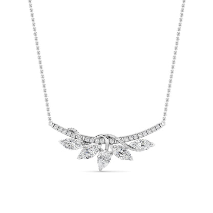 1.5CTW Pear Lab-Grown Diamond Prong Necklace 23 Stones