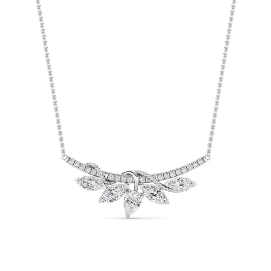 1.5CTW Pear Lab-Grown Diamond Prong Necklace 23 Stones