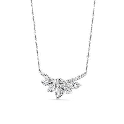 1.5CTW Pear Lab-Grown Diamond Prong Necklace 23 Stones