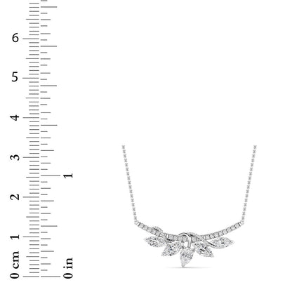 1.5CTW Pear Lab-Grown Diamond Prong Necklace 23 Stones