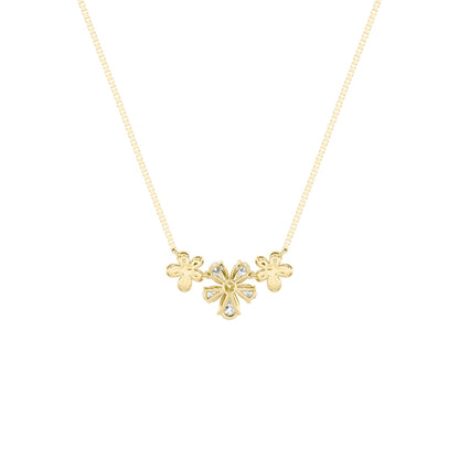 2CTW Pear Lab-Grown Diamond Prong Fancy Flower Necklace 7 Stones