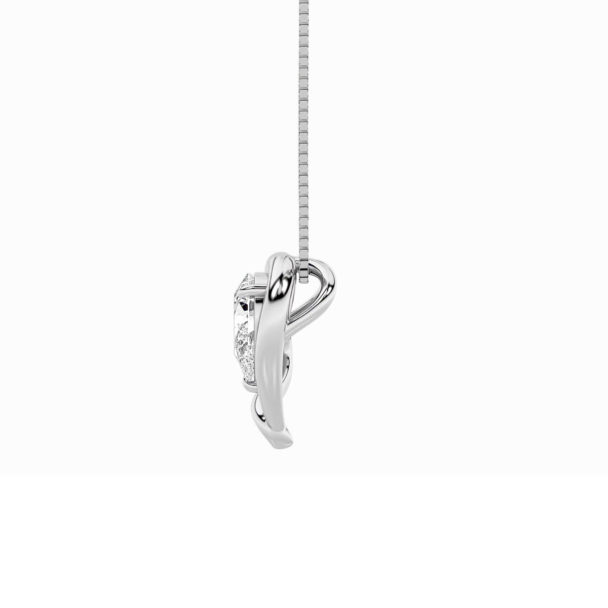 0.5CTW Pear Lab-Grown Diamond Prong Heart Pendant 1 Stone