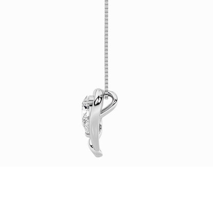0.5CTW Pear Lab-Grown Diamond Prong Heart Pendant 1 Stone