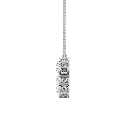 1CTW Round Lab-Grown Diamond Heart Necklace 5 Stones