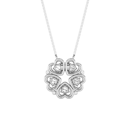 1CTW Round Lab-Grown Diamond Heart Necklace 5 Stones