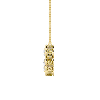 1CTW Round Lab-Grown Diamond Heart Necklace 5 Stones