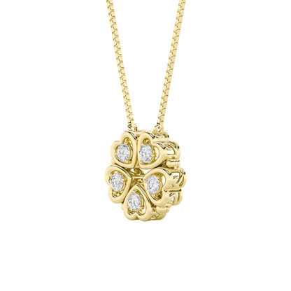 1CTW Round Lab-Grown Diamond Heart Necklace 5 Stones