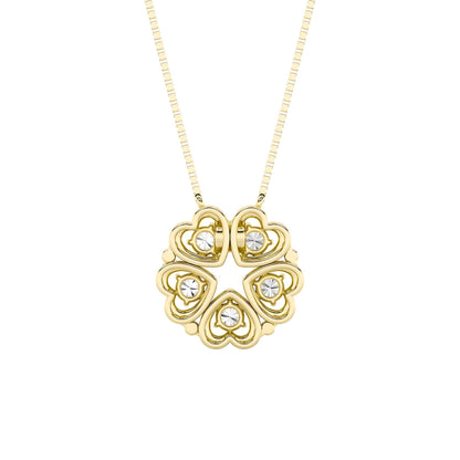 1CTW Round Lab-Grown Diamond Heart Necklace 5 Stones
