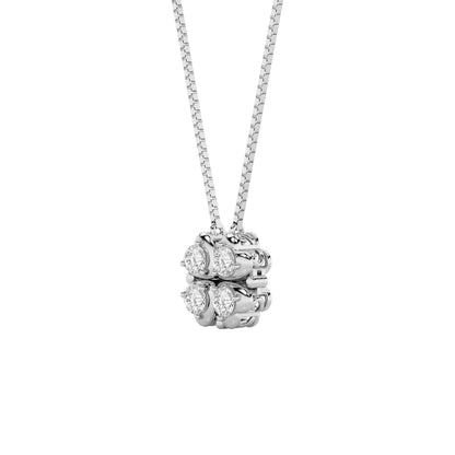 1CTW Round Lab-Grown Diamond Prong Heart Necklace 4 Stones
