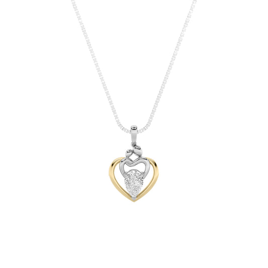 1.5CTW Pear Lab-Grown Diamond Prong Heart Pendant 1 Stone
