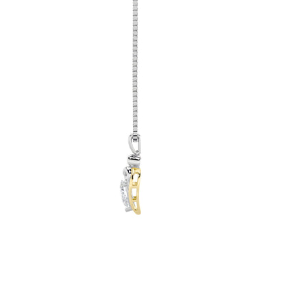 1.5CTW Pear Lab-Grown Diamond Prong Heart Pendant 1 Stone