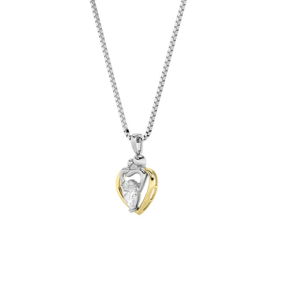 1.5CTW Pear Lab-Grown Diamond Prong Heart Pendant 1 Stone