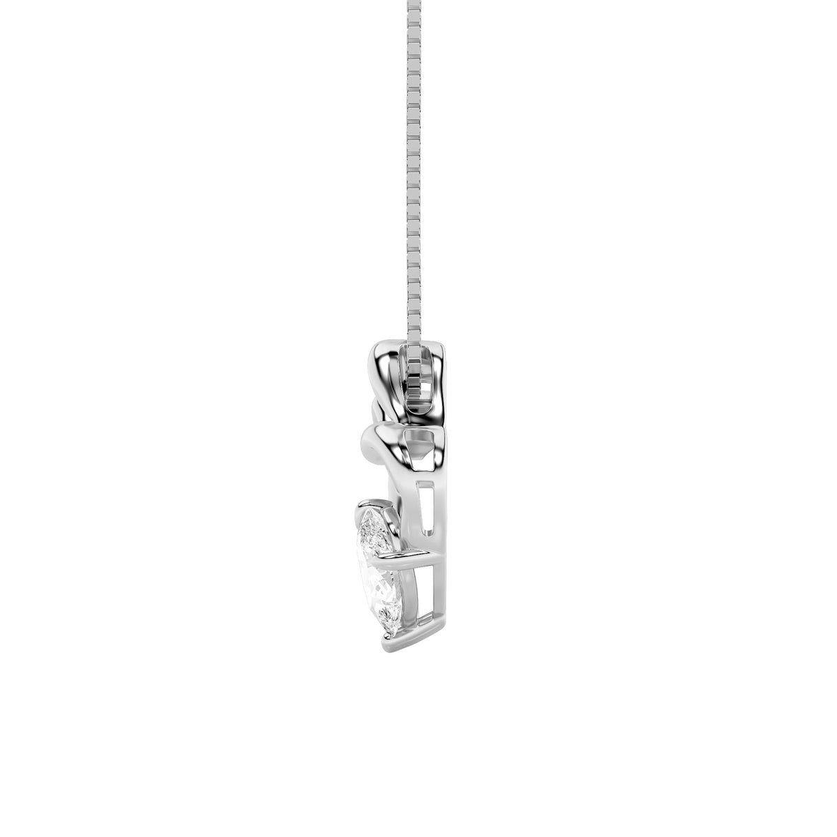 3CTW Pear Lab-Grown Diamond Prong Mother & Child Heart Pendant 2 Stones