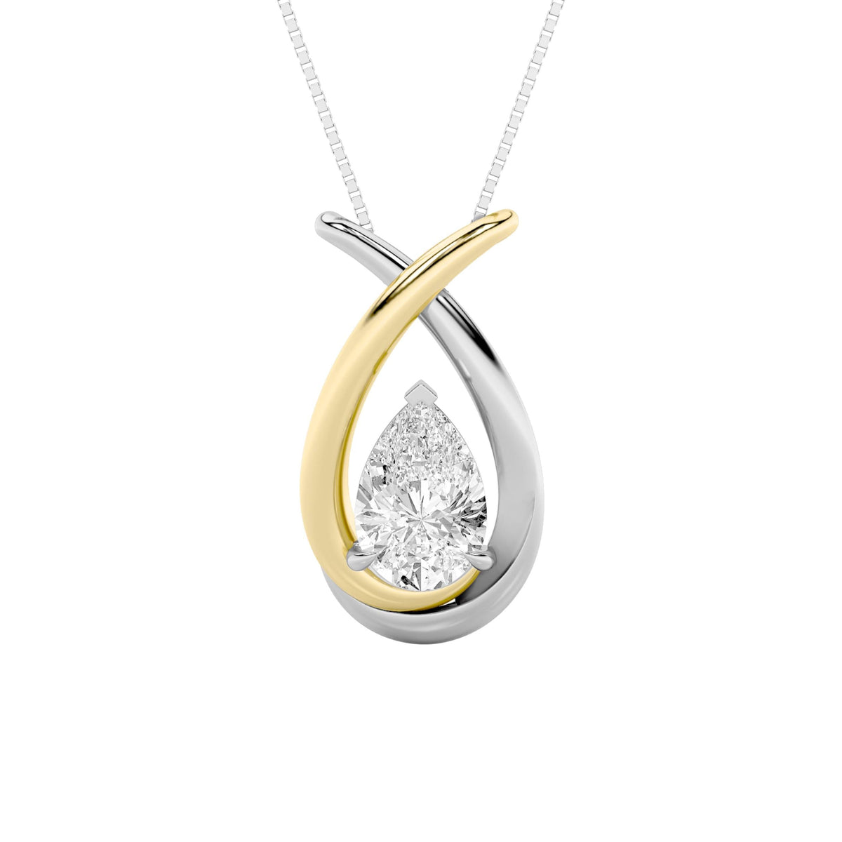 1.5CTW Pear Lab-Grown Diamond Prong Fancy Pendant 1 Stone
