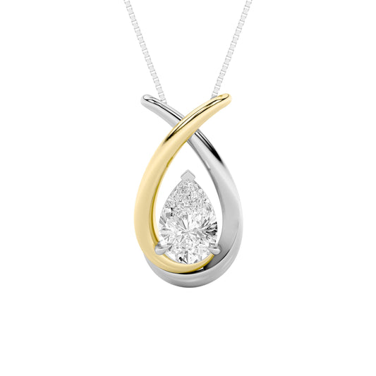 1.5CTW Pear Lab-Grown Diamond Prong Fancy Pendant 1 Stone