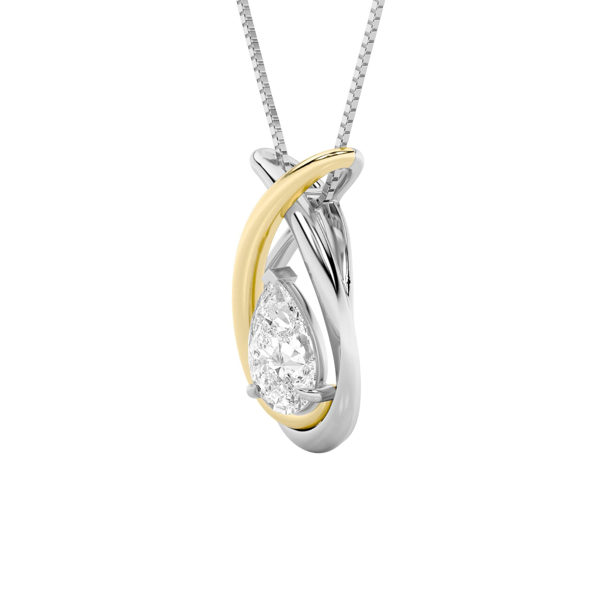 1.5CTW Pear Lab-Grown Diamond Prong Fancy Pendant 1 Stone