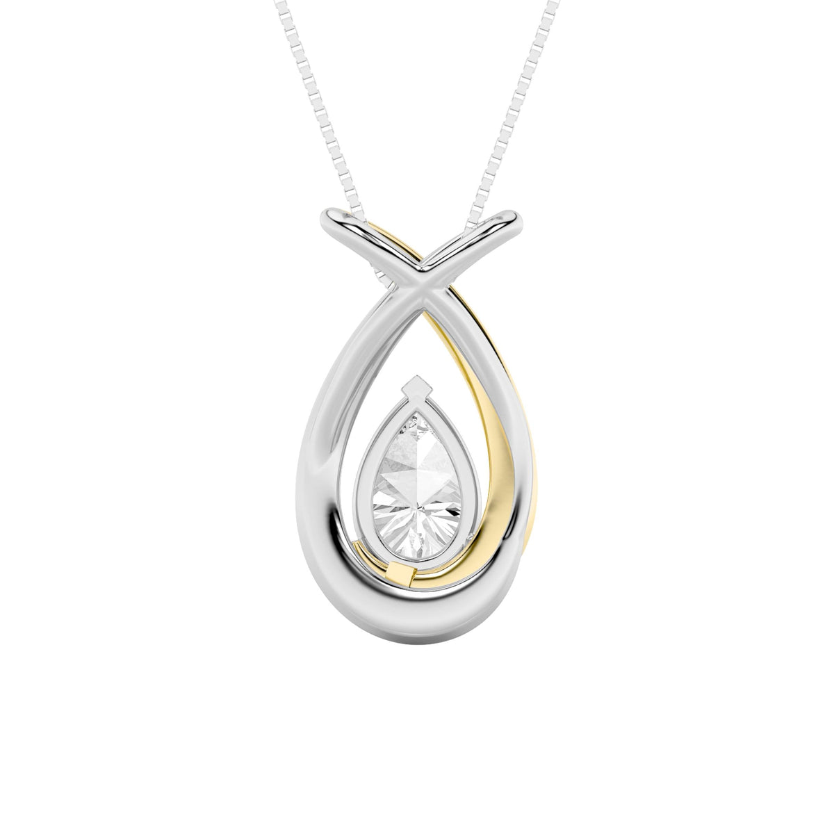 1.5CTW Pear Lab-Grown Diamond Prong Fancy Pendant 1 Stone