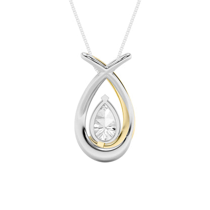 1.5CTW Pear Lab-Grown Diamond Prong Fancy Pendant 1 Stone