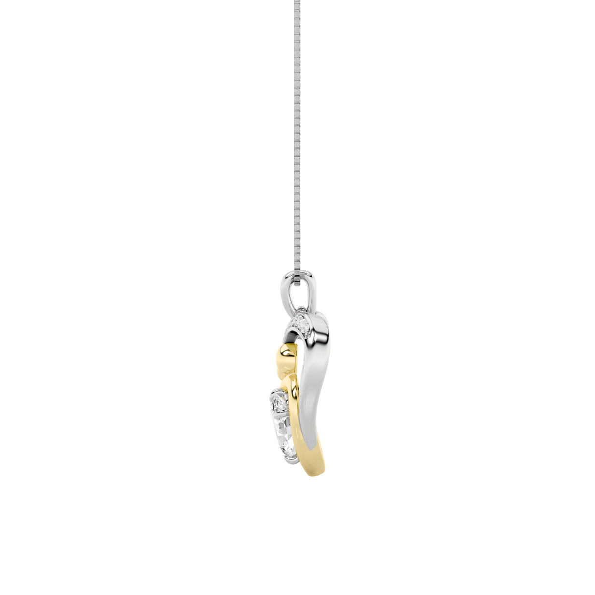 1CTW Oval Lab-Grown Diamond Prong Heart Pendant 14 Stones