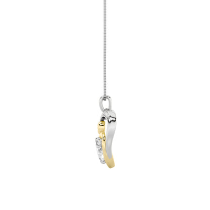 1CTW Oval Lab-Grown Diamond Prong Heart Pendant 14 Stones