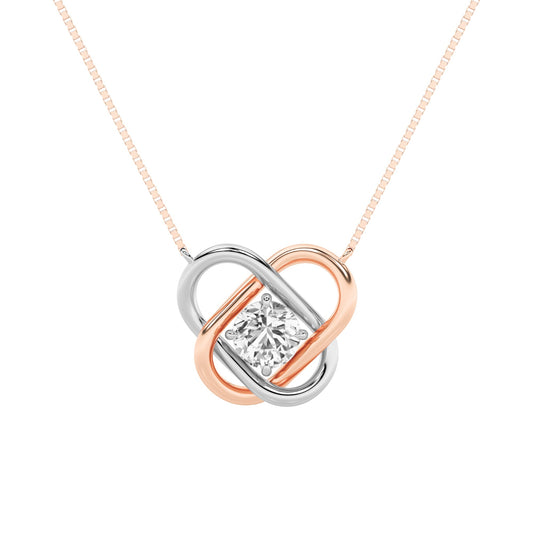 1CTW Round Lab-Grown Diamond Prong Necklace 1 Stone 16.6mm Width
