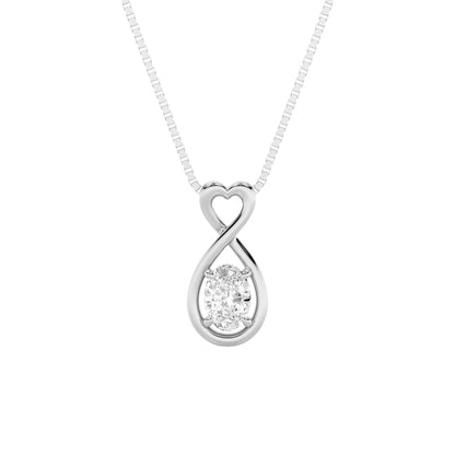1CTW Oval Lab-Grown Diamond Prong Fancy Solitaire Pendant 1 Stone