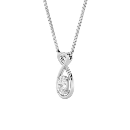 1CTW Oval Lab-Grown Diamond Prong Fancy Solitaire Pendant 1 Stone