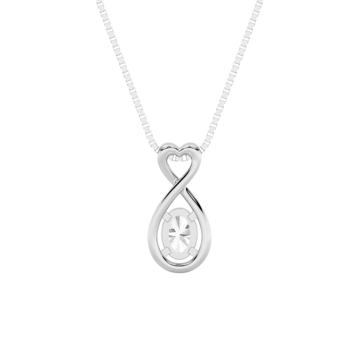 1CTW Oval Lab-Grown Diamond Prong Fancy Solitaire Pendant 1 Stone