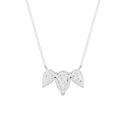 3CTW Pear Lab-Grown Diamond Prong Three Stone Necklace 3 Stones