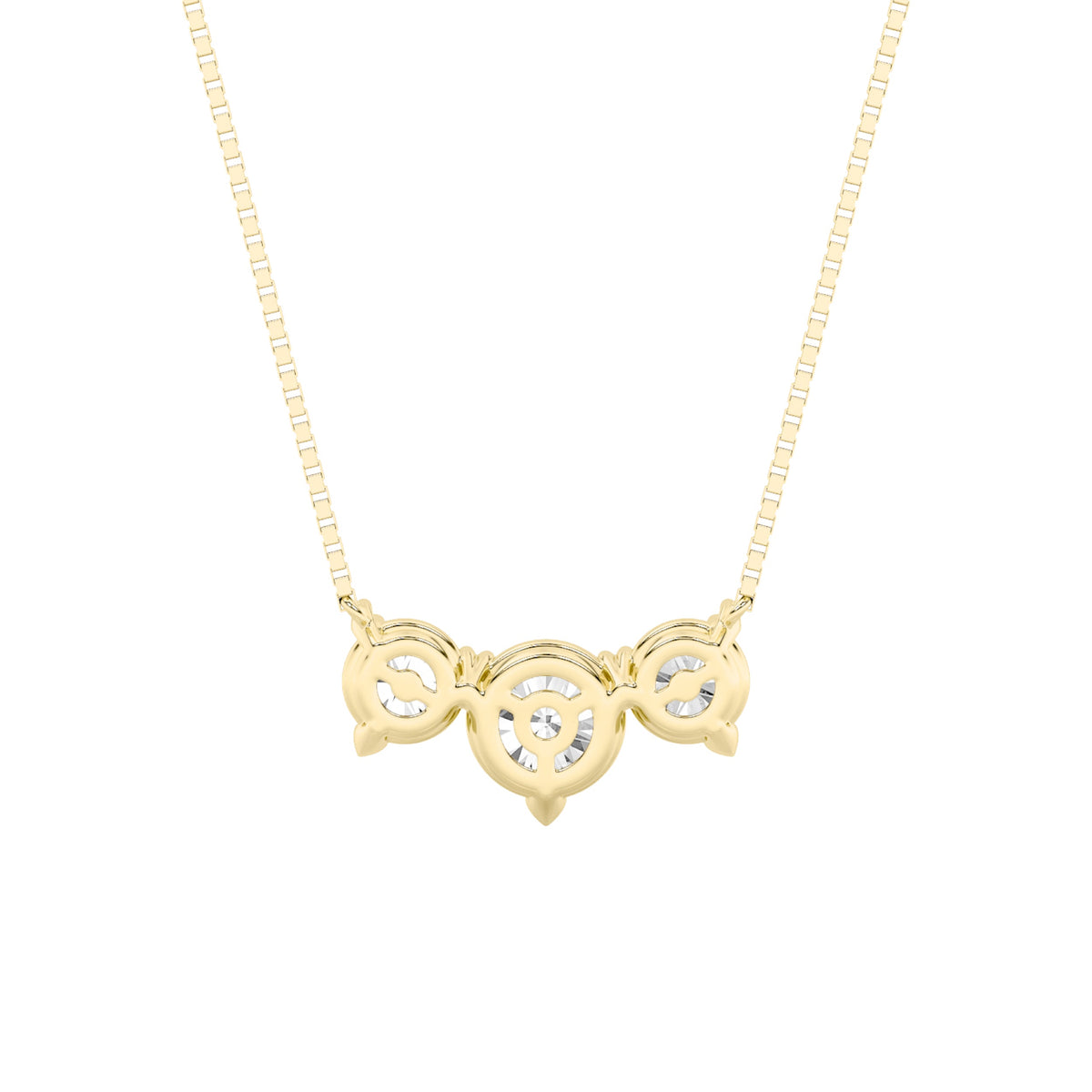 2CTW Round Lab-Grown Diamond Prong Three Stone Necklace 3 Stones