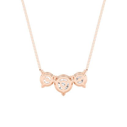 2CTW Round Lab-Grown Diamond Prong Three Stone Necklace 3 Stones