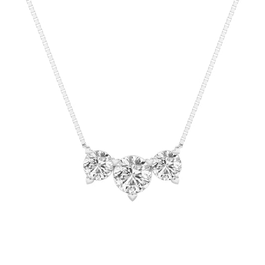 4.5CTW Round Lab-Grown Diamond Prong Seven Stone Necklace 7 Stones