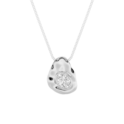 1CTW Oval Lab-Grown Diamond Bezel Organic Design Solitaire Pendant 1 Stone
