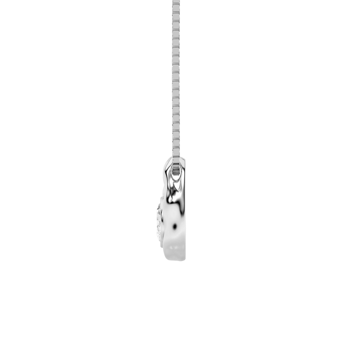 1CTW Oval Lab-Grown Diamond Bezel Organic Design Solitaire Pendant 1 Stone