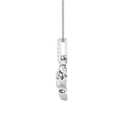 1CTW Oval Lab-Grown Diamond Prong Organic Design Solitaire Pendant 7 Stones