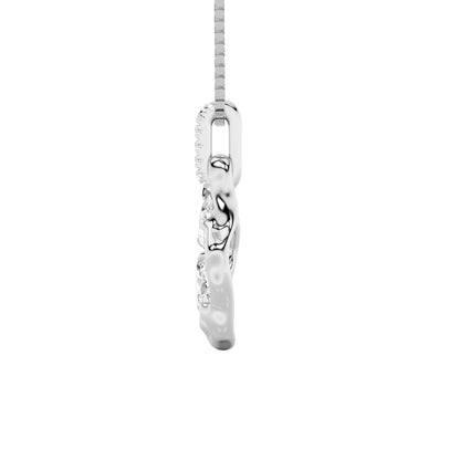 1CTW Oval Lab-Grown Diamond Organic Design Solitaire Pendant 9 Stones