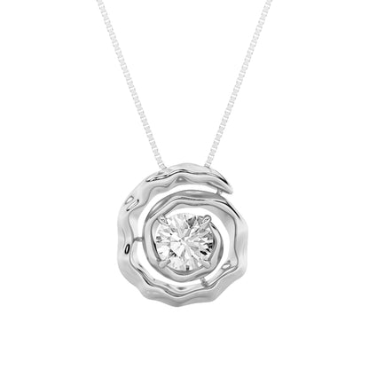 1CTW Round Lab-Grown Diamond Prong Organic Design Solitaire Pendant 1 Stone